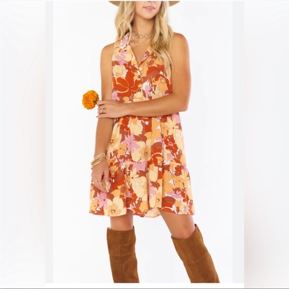 Show Me Your MuMu Dresses & Skirts - NWT Show Me Your MuMu Groovy Collared Mini Dress in Party Poppy